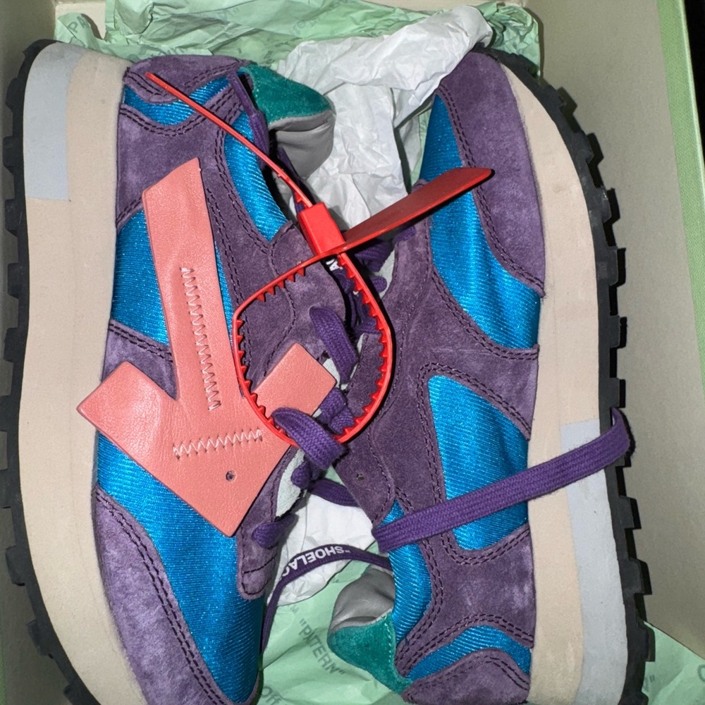 Off-White Purple and Blue Sneakers